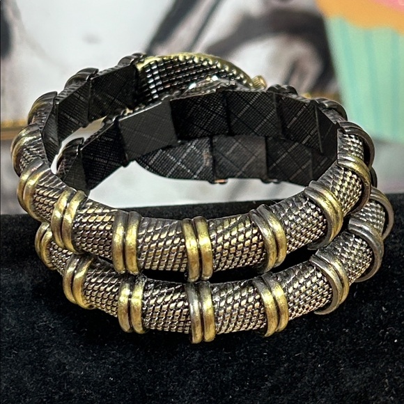 Vintage NWOT Kenneth Jay Lane Gold and Black Snake Watch - Picture 8 of 9